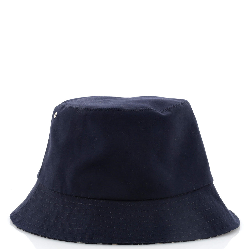Reversible Dior Oblique Bucket Hat Blue Cotton Canvas