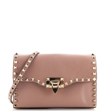 Valentino Garavani Rockstud Flip Lock Flap Bag Leather Medium