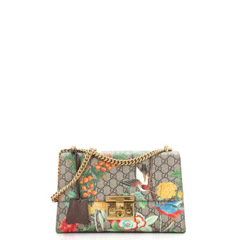 Gucci Padlock Shoulder Bag Tian Print GG Coated Canvas Medium