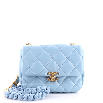Chanel Lacquered Metal CC Flap Bag Quilted Lambskin Mini