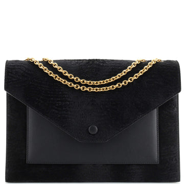 Celine Pocket Envelope Wallet on Chain Pony Hair and Leather Large