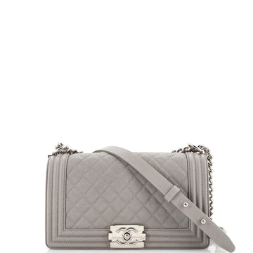 Chanel Boy Flap Bag Quilted Caviar Old Medium