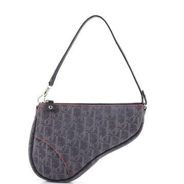 Christian Dior Vintage Saddle Bag Diorissimo Denim Mini