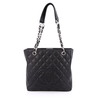 Chanel Petite Shopping Tote Quilted Caviar Black 2011601