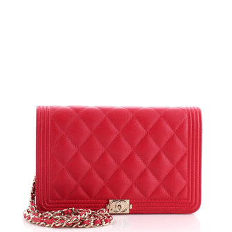 Chanel Boy Wallet on Chain Quilted Caviar