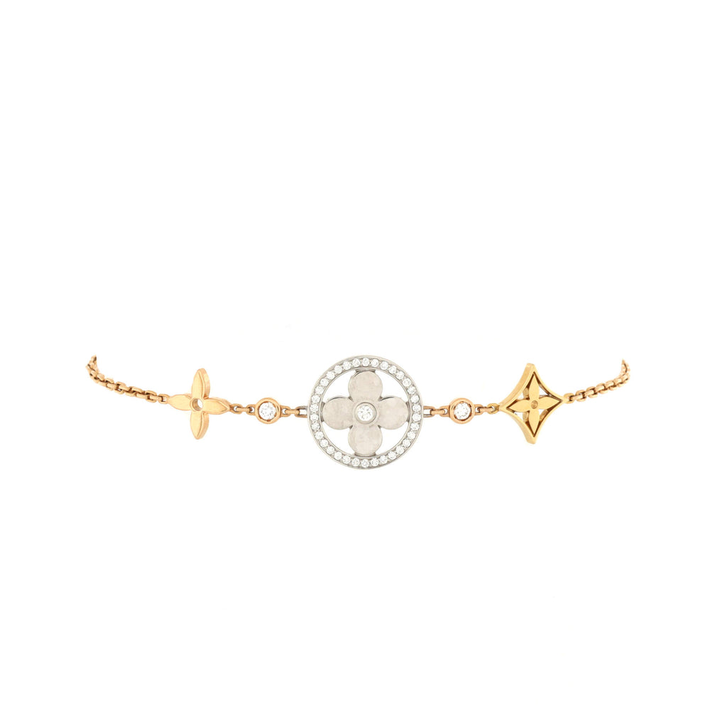 Louis Vuitton Idylle Blossom Xl Bracelet, 3 Golds And Diamonds