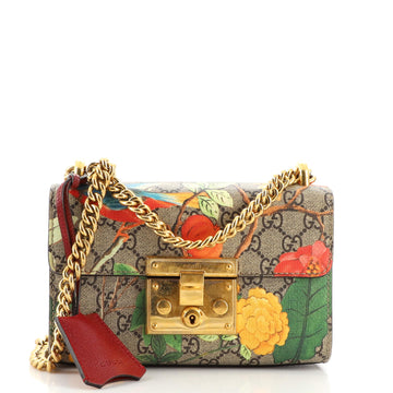 Gucci Padlock Shoulder Bag Tian Print GG Coated Canvas Small