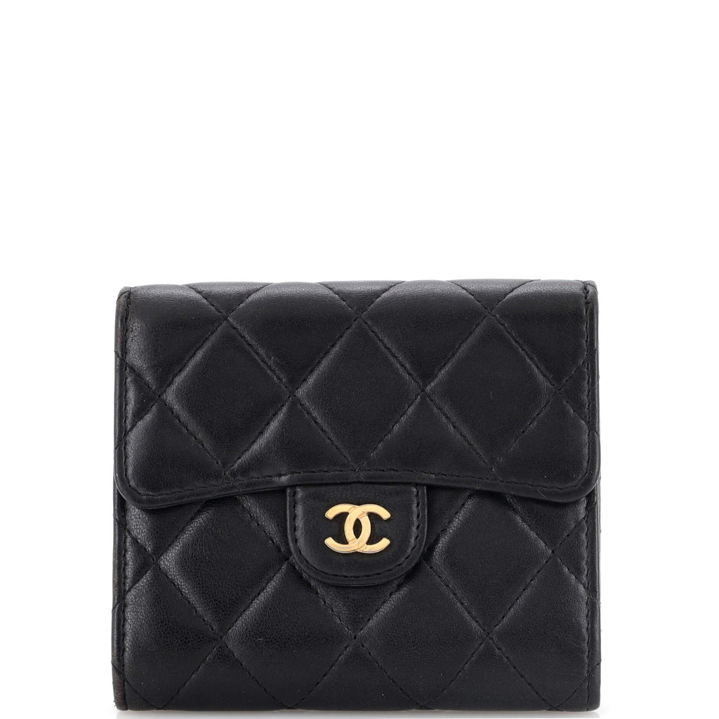 Chanel CC Compact Classic Flap Wallet Quilted Lambskin Black 2011931