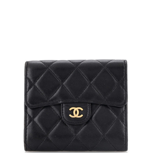 CC Compact Classic Flap Wallet Quilted Lambskin