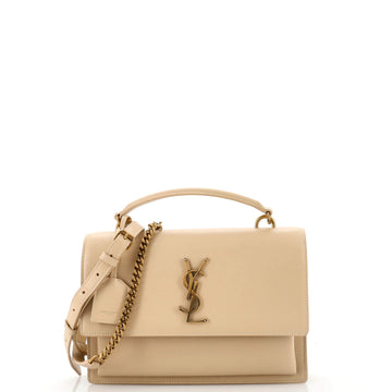 Saint Laurent Sunset Top Handle Shoulder Bag Leather Medium