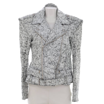 Balmain Women's Biker Jacket Cracked Leather