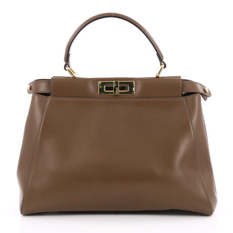 Fendi Peekaboo Handbag Leather Regular Brown 2012201