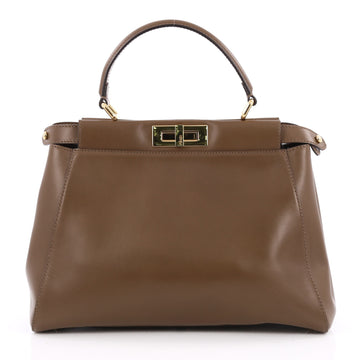 Fendi Peekaboo Handbag Leather Regular Brown 2012201