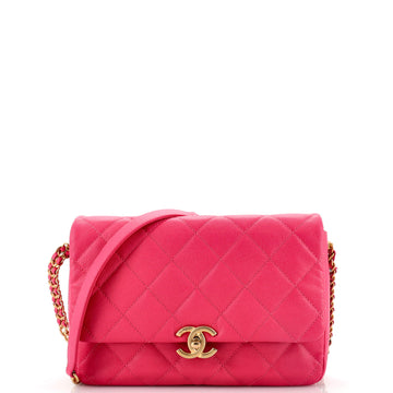 Chanel Chain Melody Flap Bag Quilted Caviar Medium