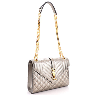 Saint Laurent Classic Monogram Envelope Satchel Mixed Matelasse Leather Medium