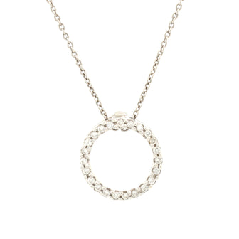 Roberto Coin Tiny Treasures Circle Pendant Necklace 18K White Gold with Diamonds