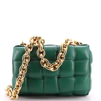Bottega Veneta Cassette Chain Crossbody Bag Padded Maxi Intrecciato Leather