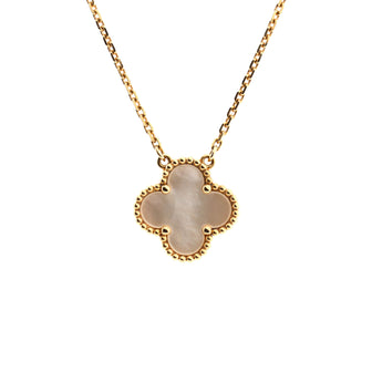 Van Cleef & Arpels Vintage Alhambra Pendant Necklace 18K Yellow Gold and Mother of Pearl