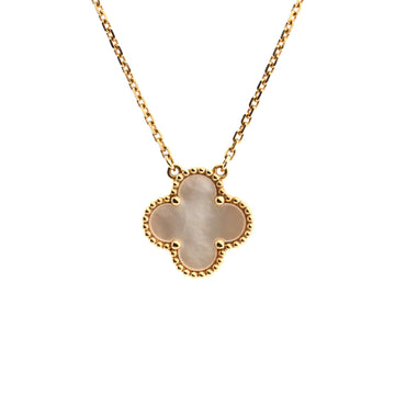 Van Cleef & Arpels Vintage Alhambra Pendant Necklace 18K Yellow Gold and Mother of Pearl