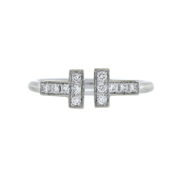 Tiffany & Co. T Wire Ring 18K White Gold with Diamonds