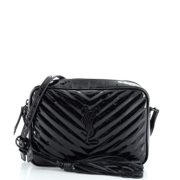 Saint Laurent Lou Camera Bag Matelasse Chevron Patent Small