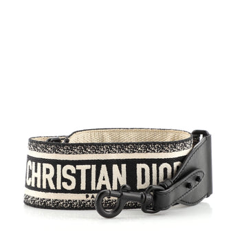 Christian Dior Logo Shoulder Strap Embroidered Canvas