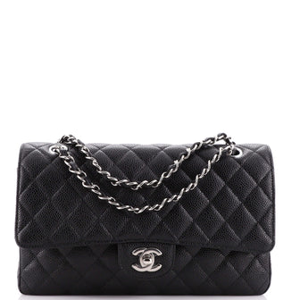 Chanel Classic Double Flap Bag Quilted Caviar Medium