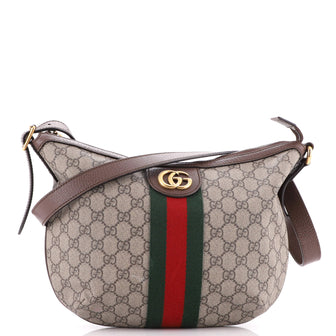 Gucci Ophidia Half Moon Hobo GG Coated Canvas Small