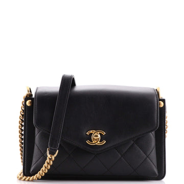 Chanel CC Envelope Flap Bag Quilted Calfskin Small