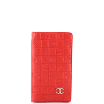 Chanel Precious Symbols Yen Wallet Embossed Quilted Lambskin Long