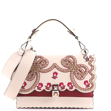 Fendi Kan I Bag Embroidered Studded Leather Medium