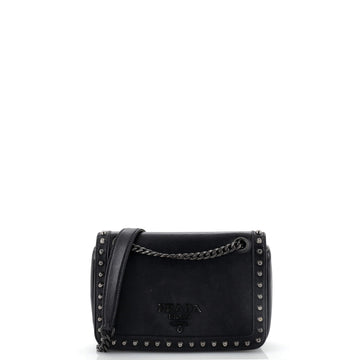Prada Chain Flap Bag Studded Glace Calf Small