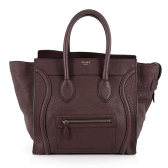 Celine Luggage Handbag Grainy Leather Mini Brown 2014602