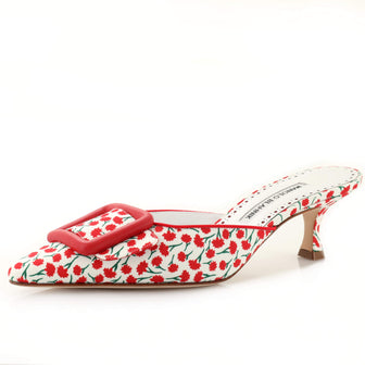 Manolo Blahnik Women's Maysalebi Slide Mules Printed Cotton