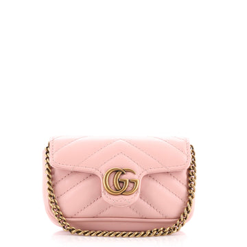Gucci GG Marmont Coin Purse on Chain Matelasse Leather