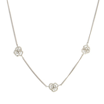 Chanel CC Camellia Station Necklace Metal with Crytals