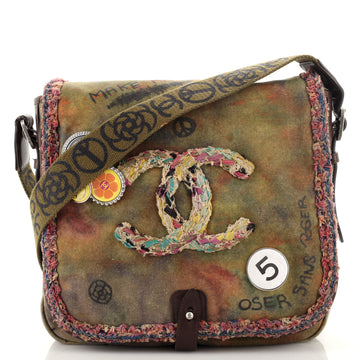 Chanel On The Pavements Graffiti Messenger Bag Canvas Small