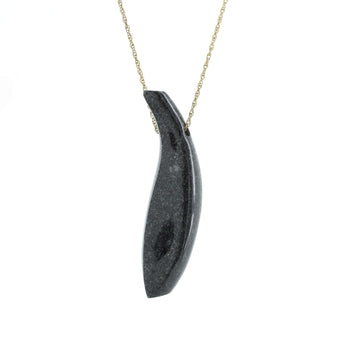 Tiffany & Co. Frank Gehry Fish Pendant Necklace 18K Yellow Gold and Jade