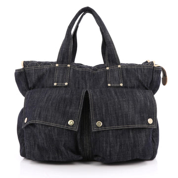 Chanel CC Zip Tote Denim Large Blue 2015901