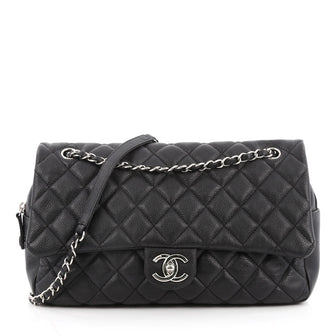 Chanel Easy Flap Bag Quilted Caviar Jumbo Black