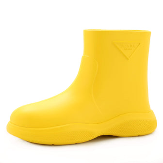 Prada Women's Triangle Logo Rain Boots Rubber
