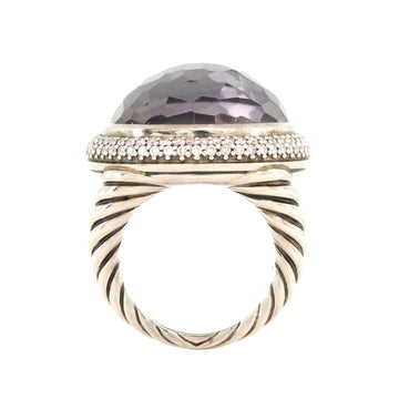 David Yurman Signature Oval Ring Sterling Silver with Onyx and Diamonds