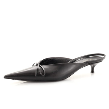 Balenciaga Women's Bow Knife Slingback Kitten Heel Pumps Leather