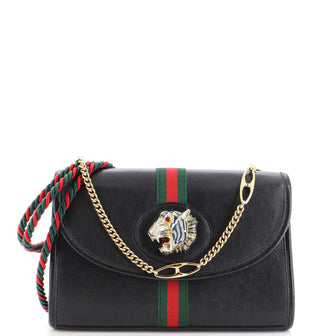 Gucci Rajah Web Chain Shoulder Bag Leather Small
