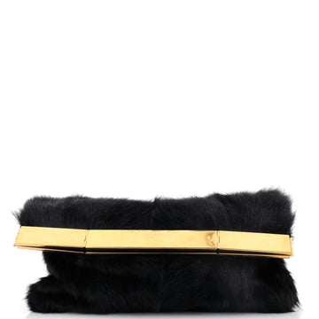 Saint Laurent Courtney Fold Over Clutch Fur