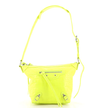 Balenciaga Neo Classic Hobo Crocodile Embossed Leather XS