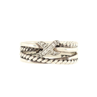 David Yurman X Crossover Ring Sterling Silver with Diamonds