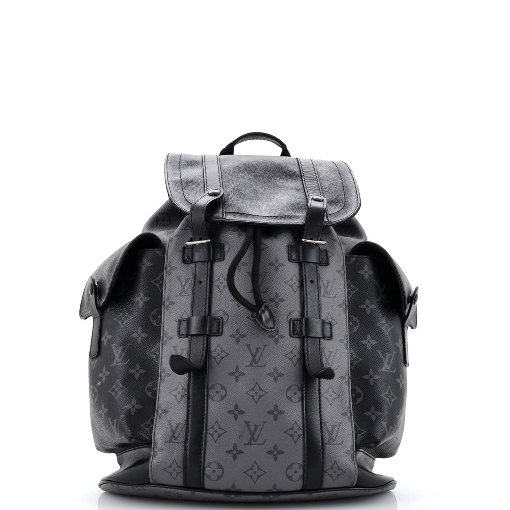 Pre-owned Louis Vuitton Christopher Backpack Cloth Bag In Black