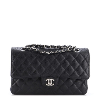 Chanel Classic Double Flap Bag Quilted Caviar Medium