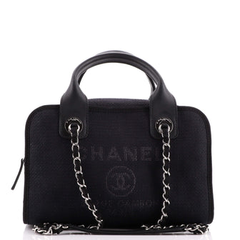 Chanel Deauville Bowling Bag Canvas Small